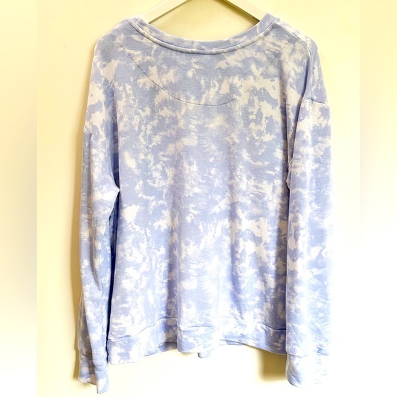 Sanctuary Social Standard Anthropologie Blue White Cloud Camo Sweatshirt Sz XL - Picture 3 of 8